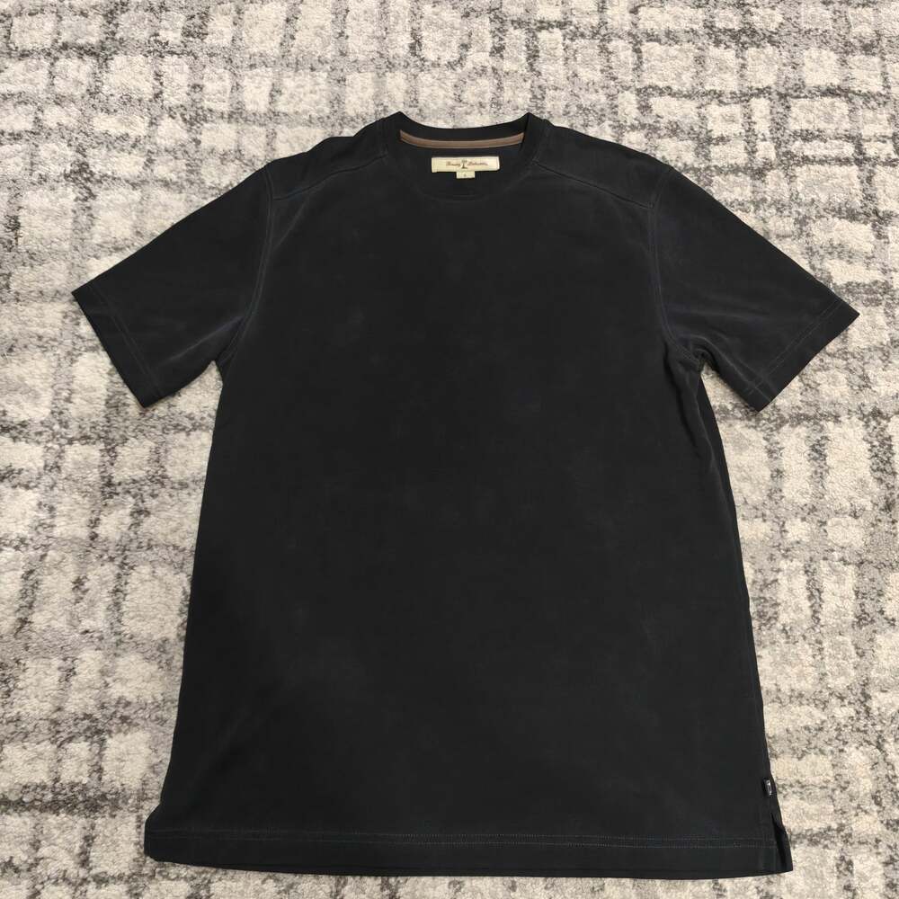 Tommy Bahama Black Tencel Lyocell Blend Crewneck T-Shirt Mens Small Ultra Soft